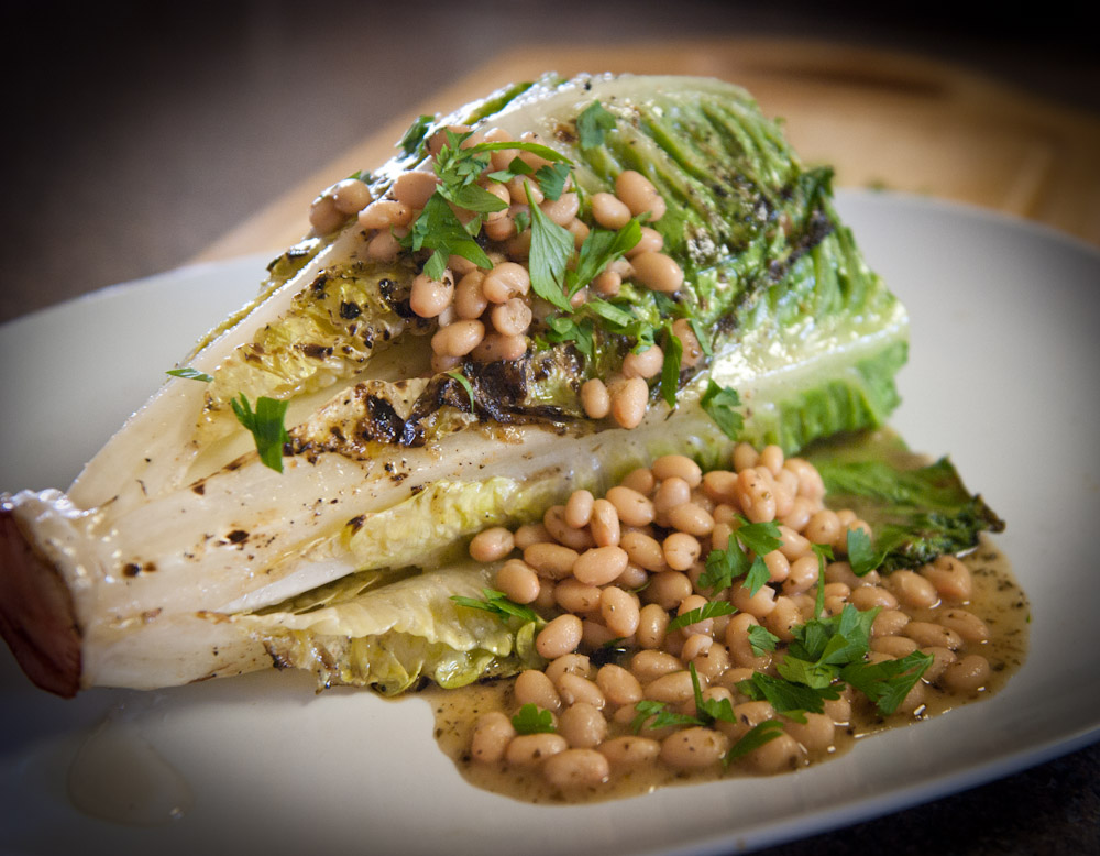 Grilled Romaine With Cannellini Beans